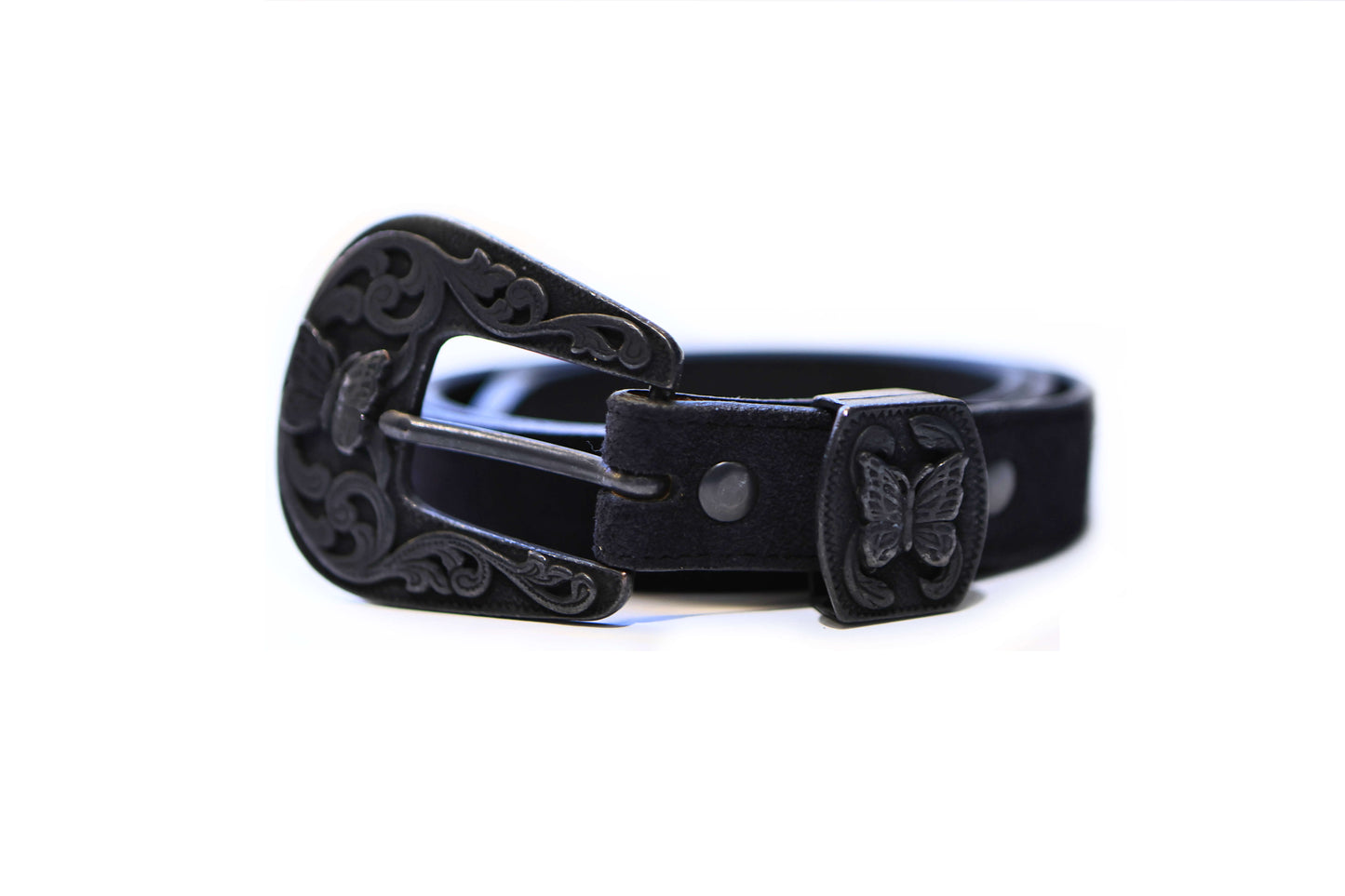 NEEDLES Papillon Western Tip Belt-Suede Lthr PU038黑