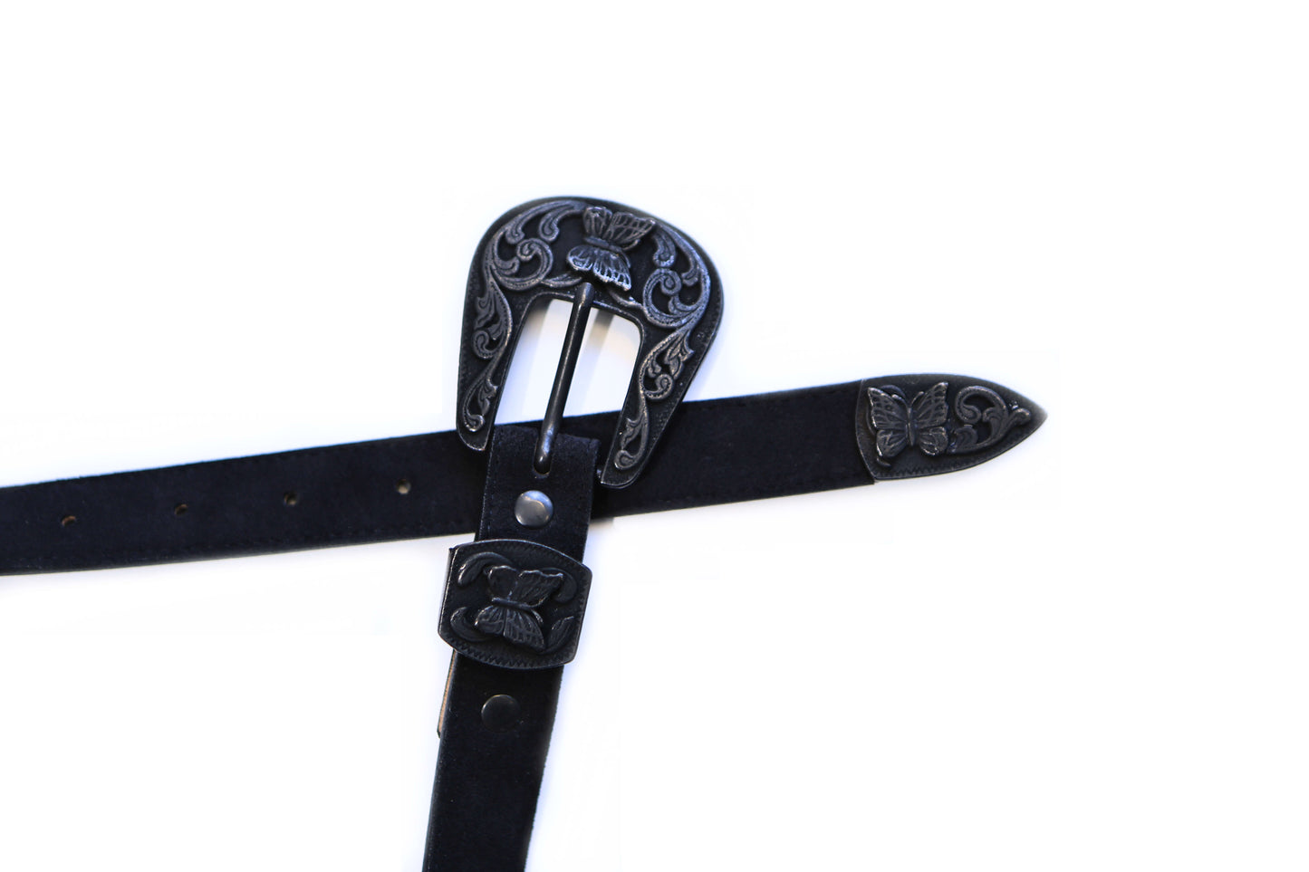 NEEDLES Papillon Western Tip Belt-Suede Lthr PU038黑