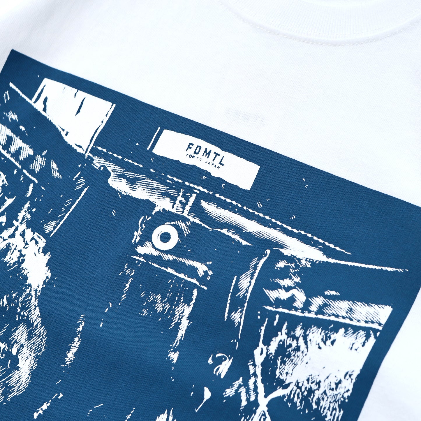 FDMTL FA24/TE35 DENIM PRINT TEE WHITE