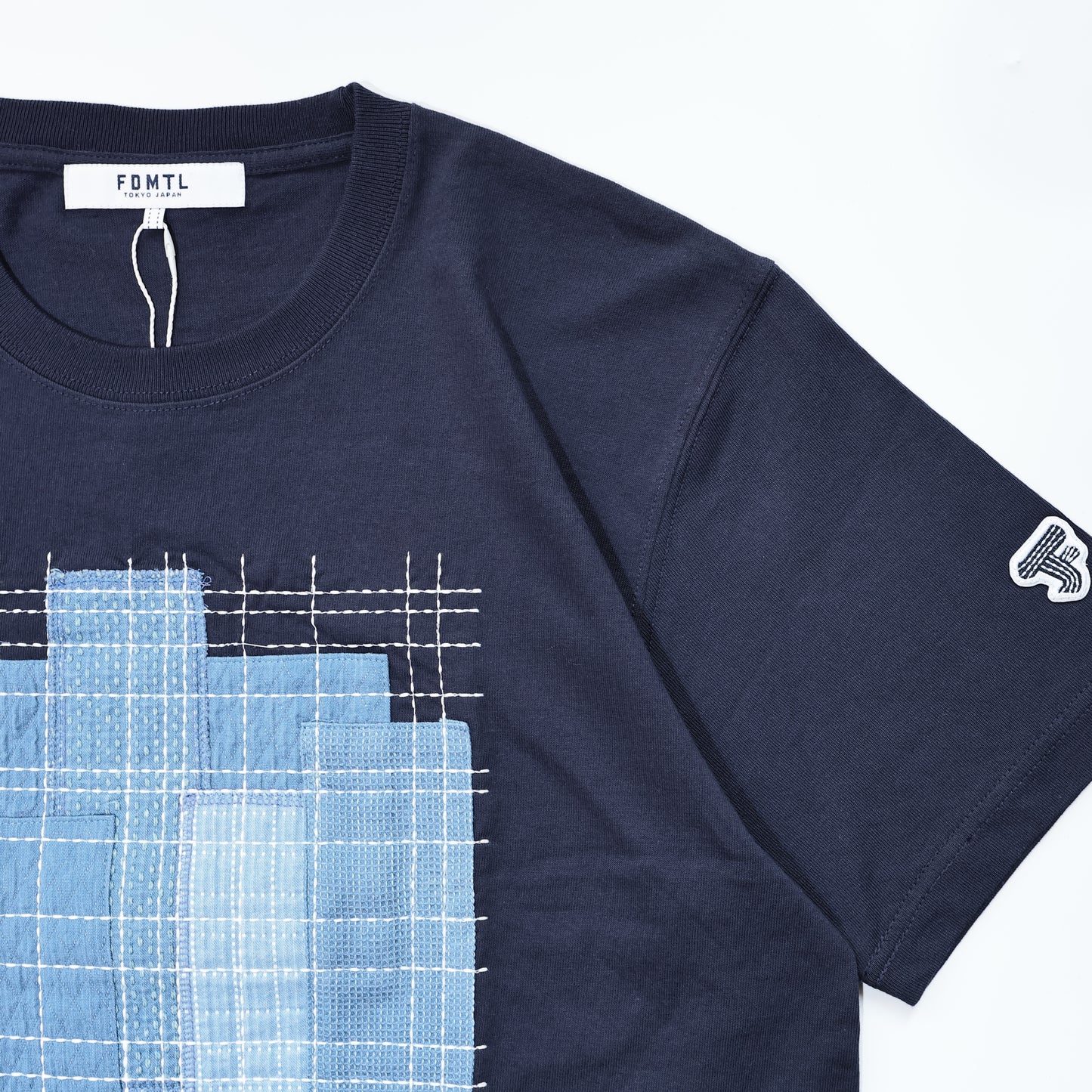 FDMTL FA24/TE23 PATCHWORK TEE NAVY
