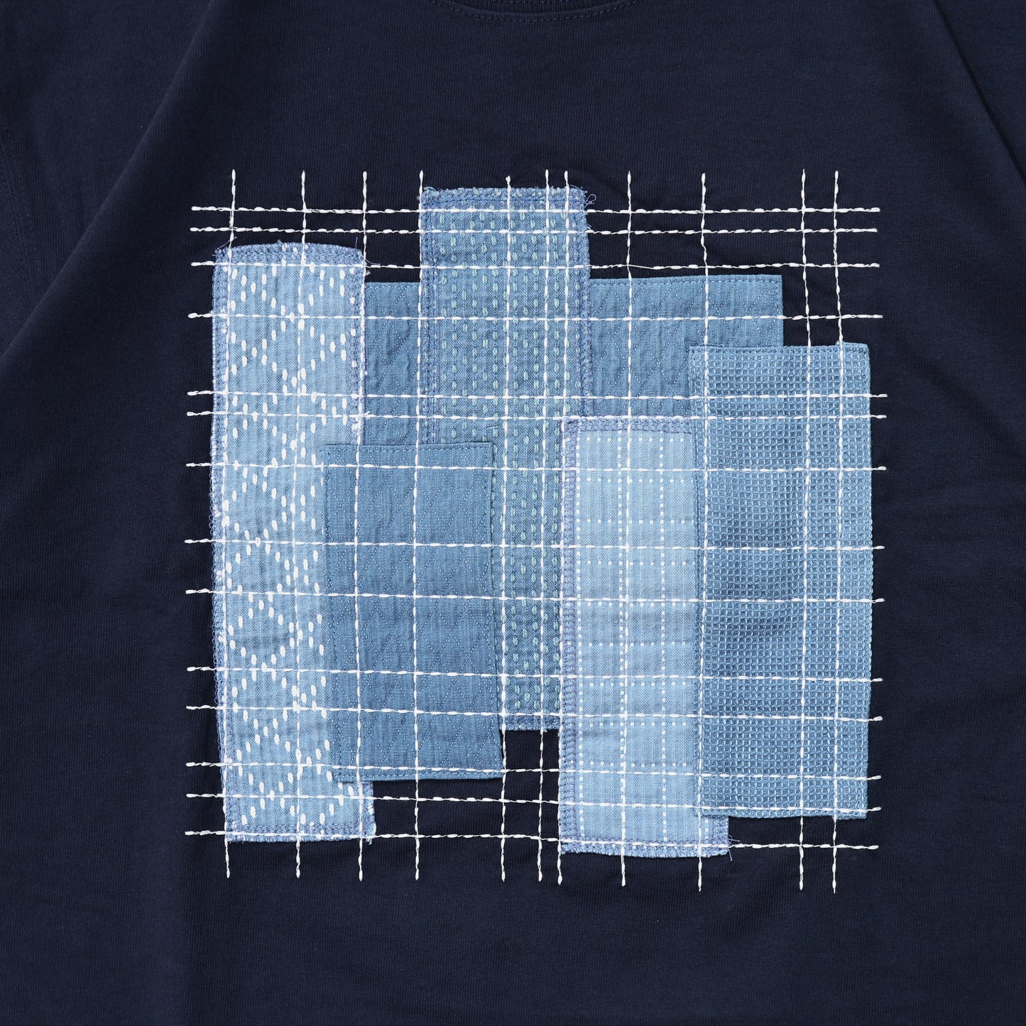 FDMTL FA24/TE23 PATCHWORK TEE NAVY