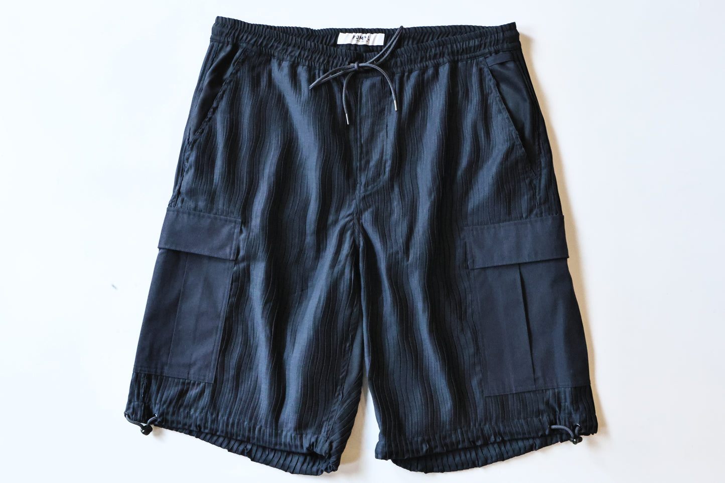 FDMTL 24FA FA24/PN25 PLEATED SHORT CARGO PANTS NAVY