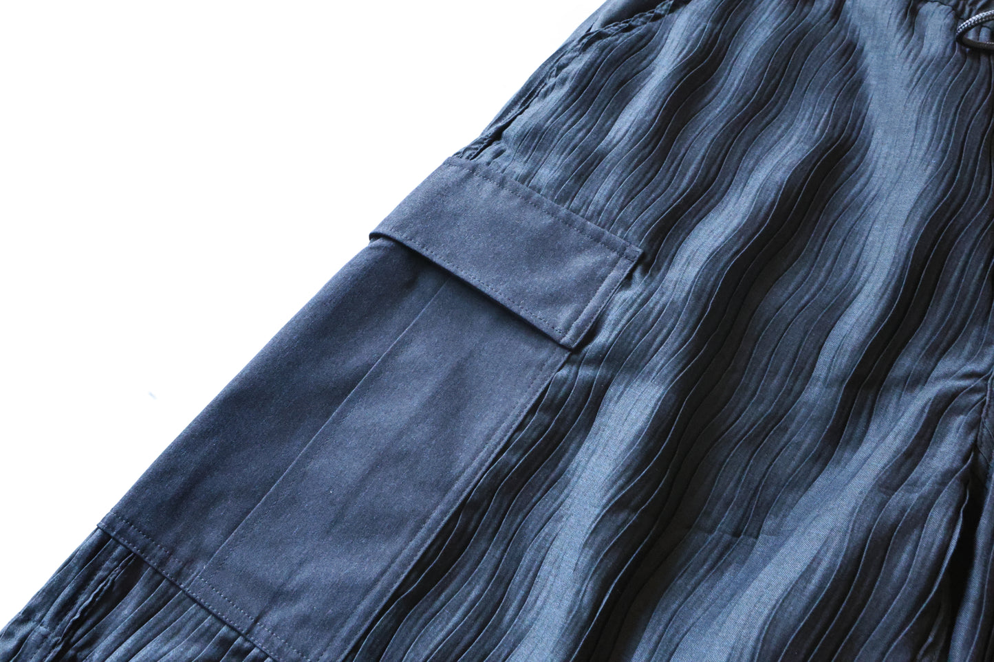 FDMTL 24FA FA24/PN25 PLEATED SHORT CARGO PANTS NAVY