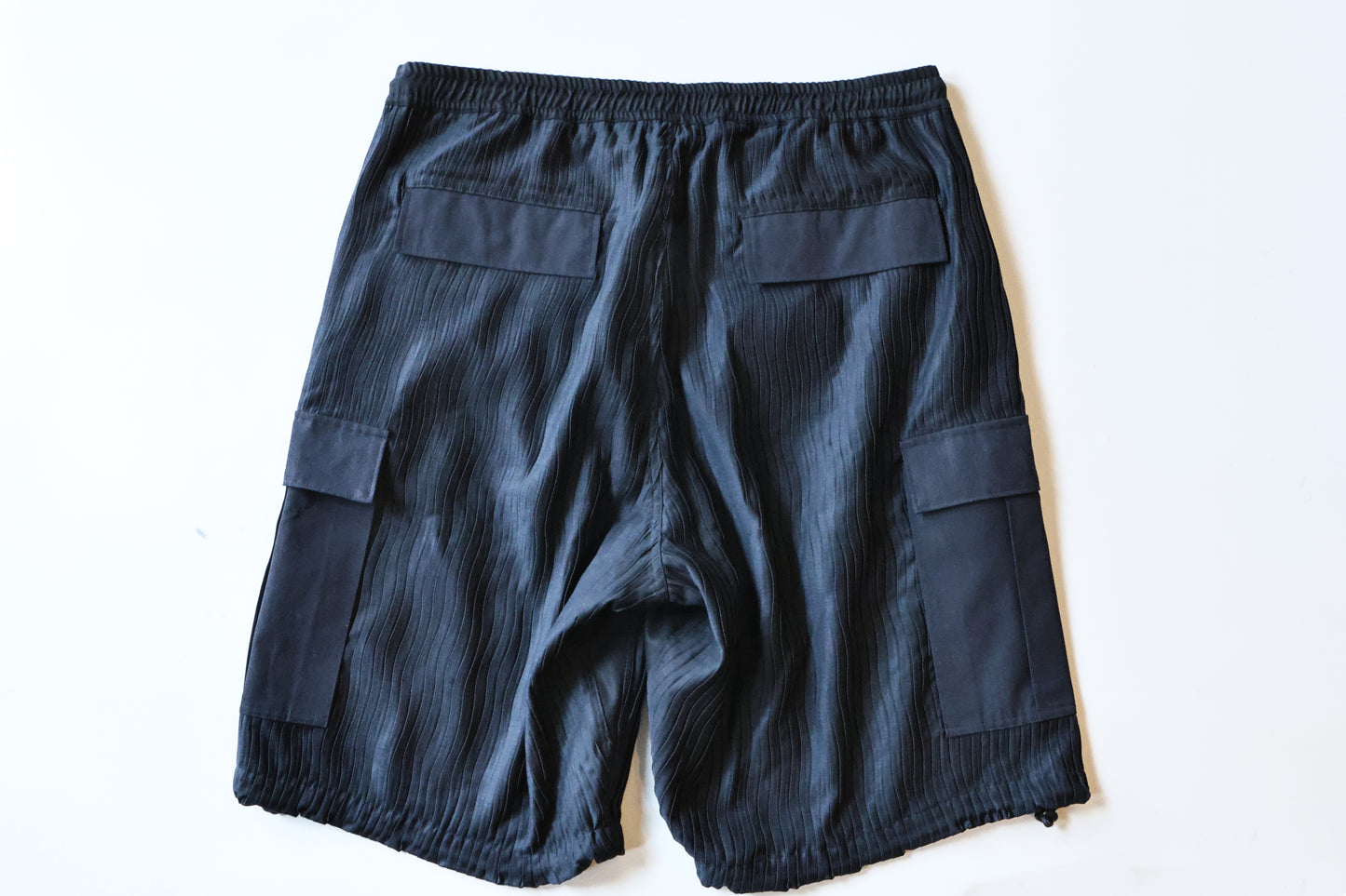 FDMTL 24FA FA24/PN25 PLEATED SHORT CARGO PANTS NAVY