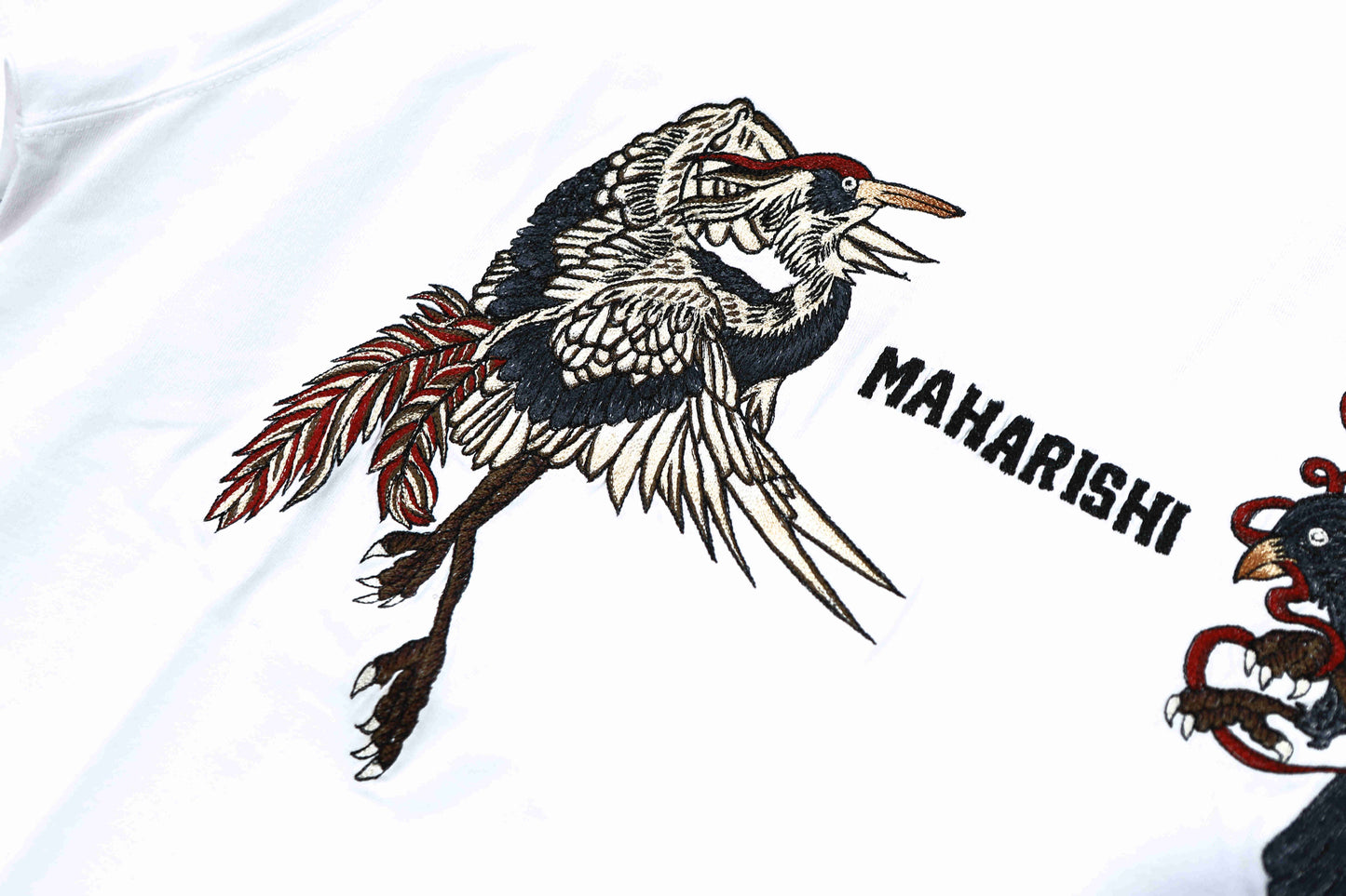MAHARISHI 6104 Black Crow White Heron T-Shirt