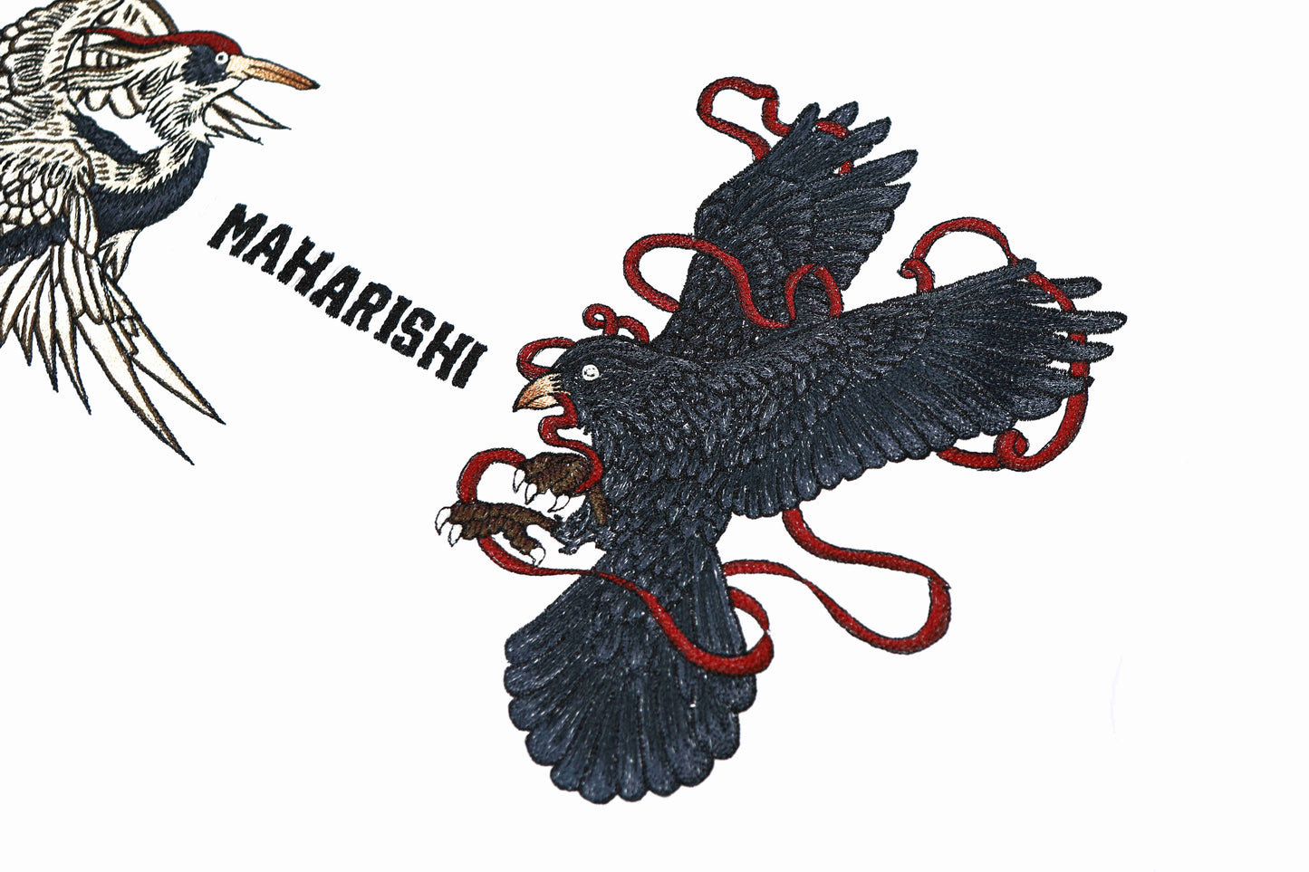 MAHARISHI 6104 Black Crow White Heron T-Shirt