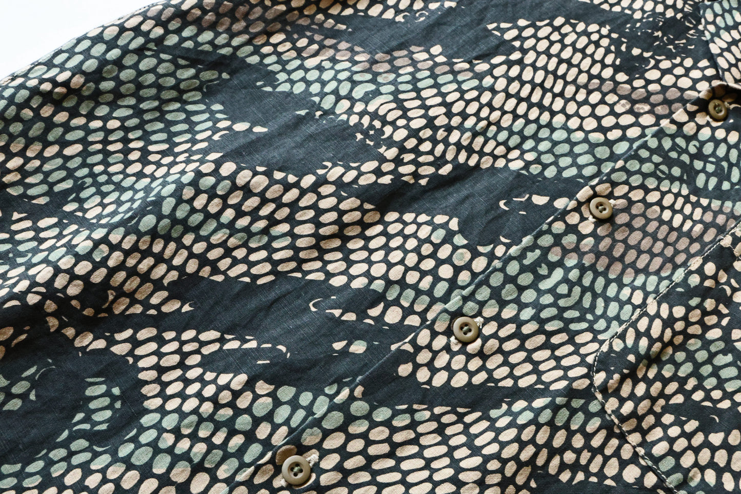 MAHARISHI 5071 CAMO HEMP SUMMER SHIRT WOODLAND