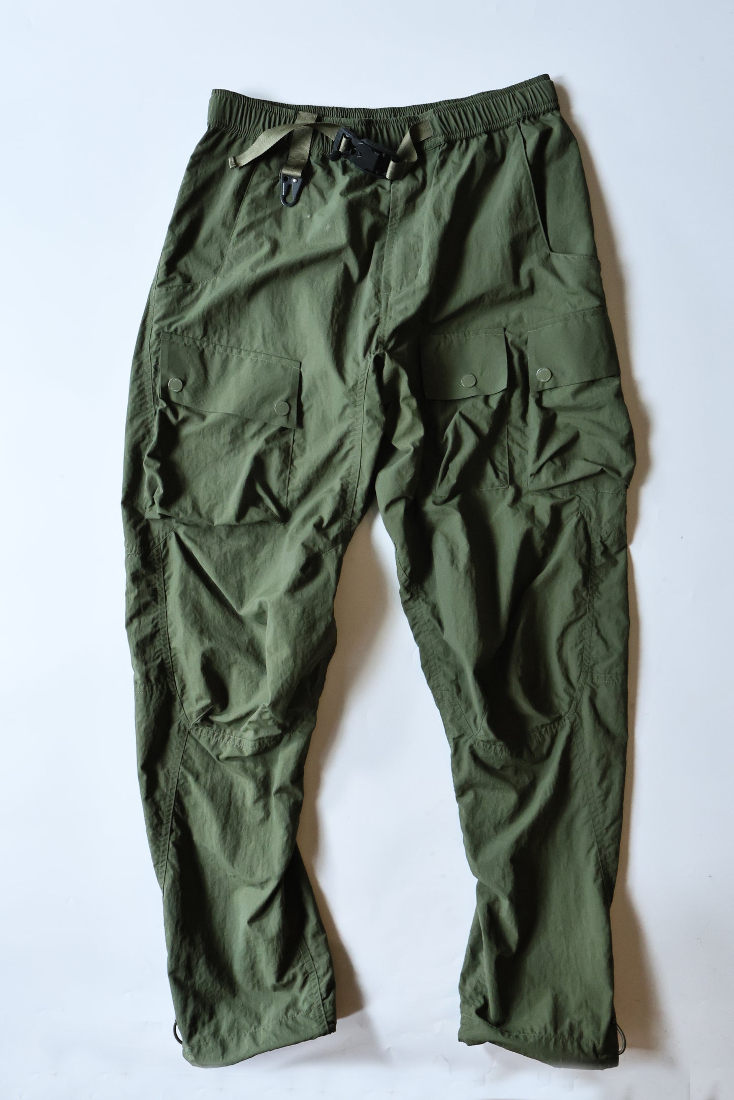 MAHARISHI 5040 VEG-DYED CARGO TRACK PANTS OLIVE