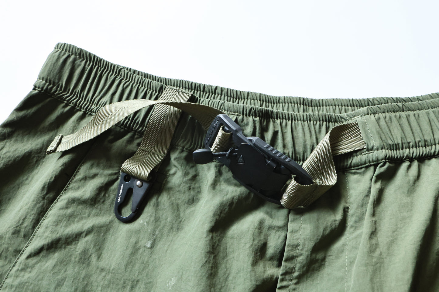 MAHARISHI 5040 VEG-DYED CARGO TRACK PANTS OLIVE