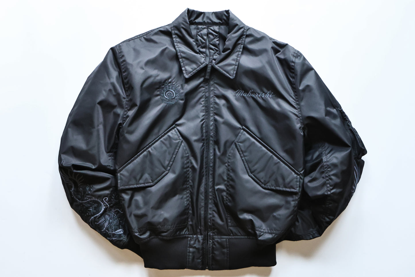 MAHARISHI 5059 DRAGON CWU-45 FLIGHT JACKET BLACK