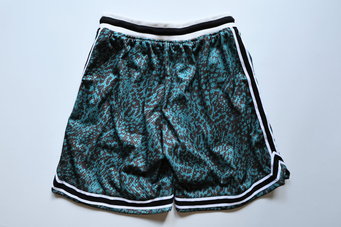 JOHN ELLIOTT EDITION GAME SHORTS TURQUOISE LEOPARD