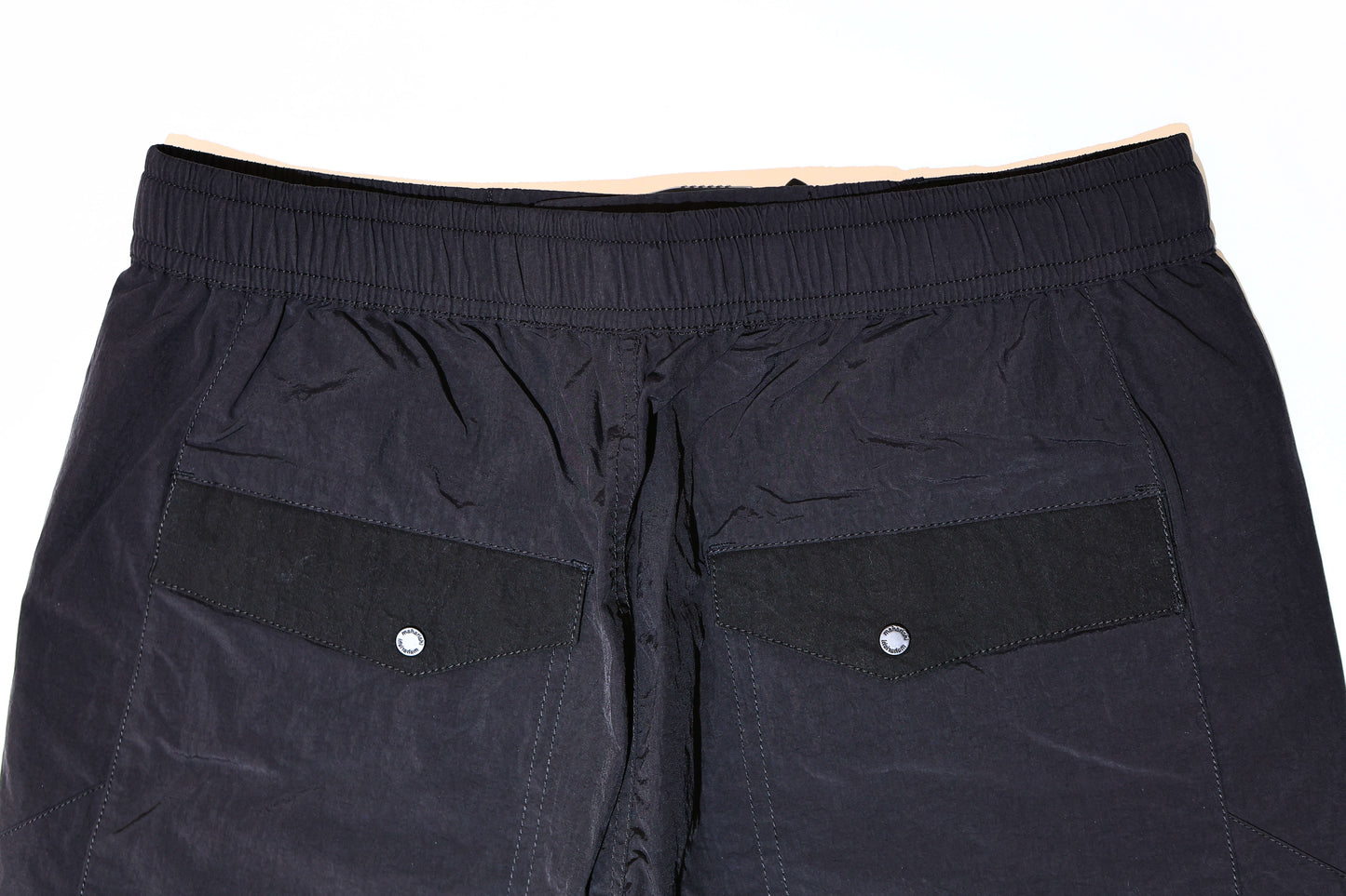 MAHARISHI 5282 VEG DYED ASYM CARGO TRACK PANTS : BLACK