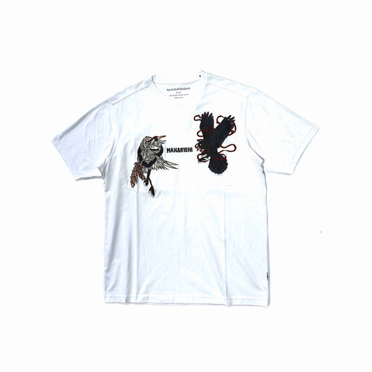 MAHARISHI 6104 Black Crow White Heron T-Shirt