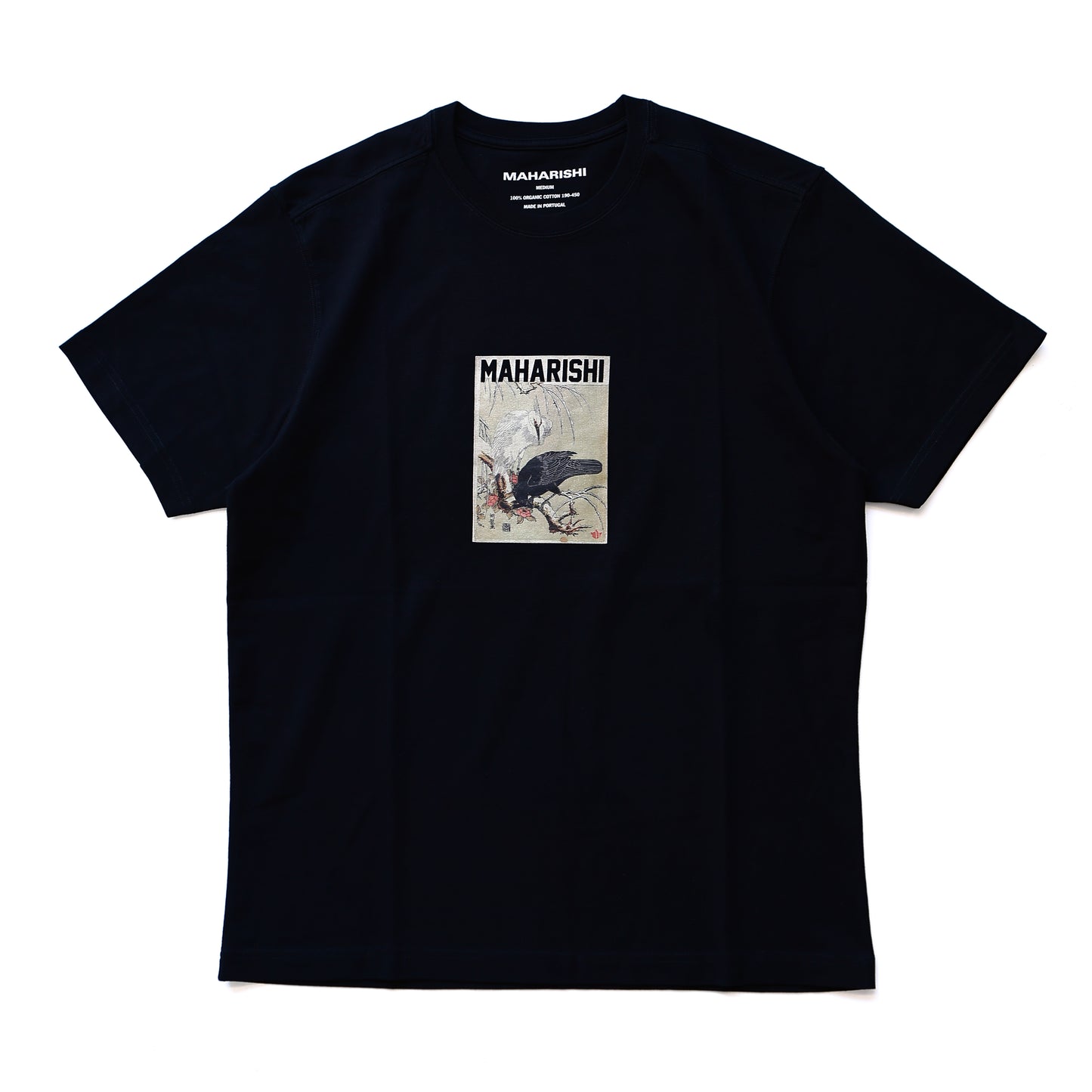 MAHARISHI 1493 Black Crow White Heron T-Shirt Black