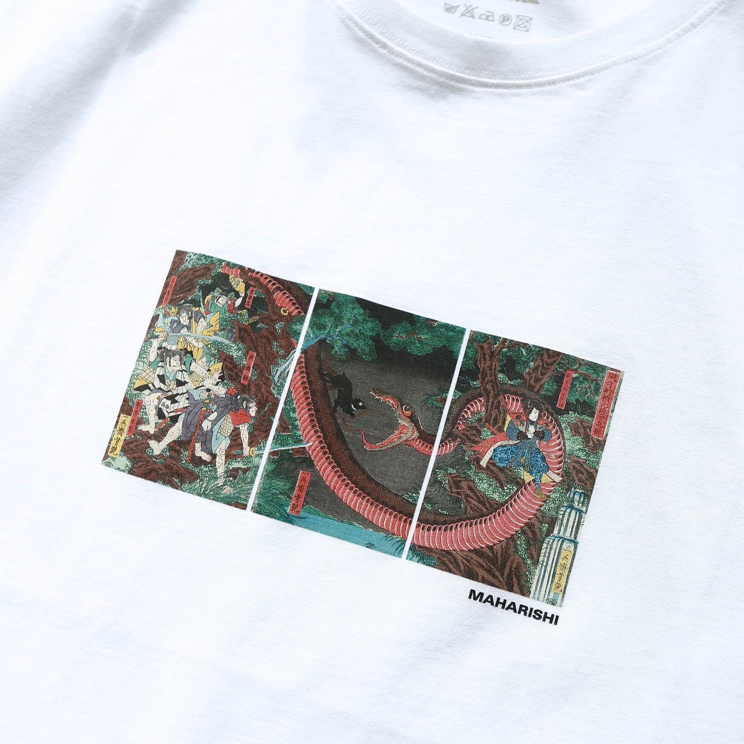 MAHARISHI 1540 Snake Triptych T-Shirt White